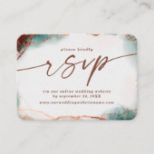 Moderne Abstracte Terra Cotta Trouwwebsite RSVP Informatiekaartje (Voorkant)