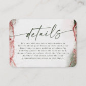 Moderne Abstracte Terra Rosa Roze bruiloft Details Informatiekaartje (Voorkant)