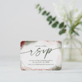 Moderne Abstracte Terra Rosa Wedding Website RSVP Informatiekaartje (Staand voorkant)