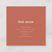 Moderne Abstracte Terracota White Organic Shapes Vierkante Visitekaartje (Achterkant)