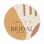 Moderne Abstracte Terracotta Artistieke Bruidsdouc Sticker (Voorkant)