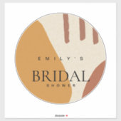 Moderne Abstracte Terracotta Artistieke Bruiloftsd Sticker (Vel)
