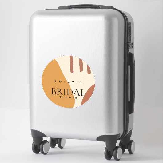 Moderne Abstracte Terracotta Artistieke Bruiloftsd Sticker (Koffer)