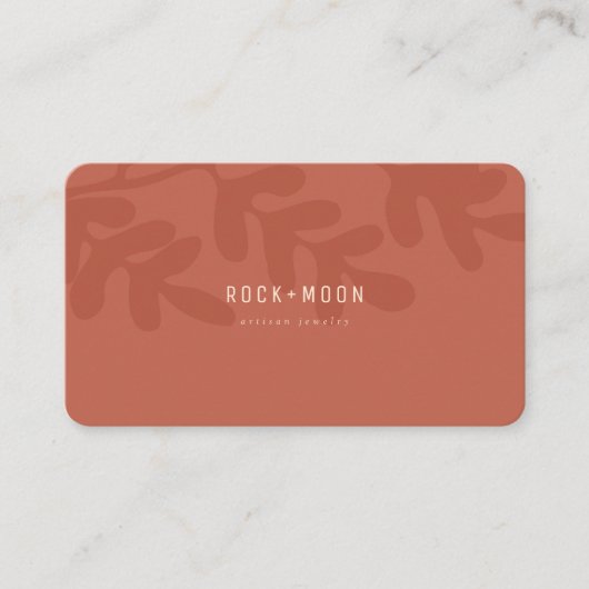 Moderne Abstracte terracotta Bruine Botanische Bla Visitekaartje (Voorkant)