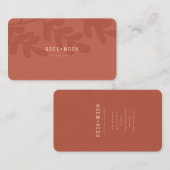 Moderne Abstracte terracotta Bruine Botanische Bla Visitekaartje (Voorkant / Achterkant)