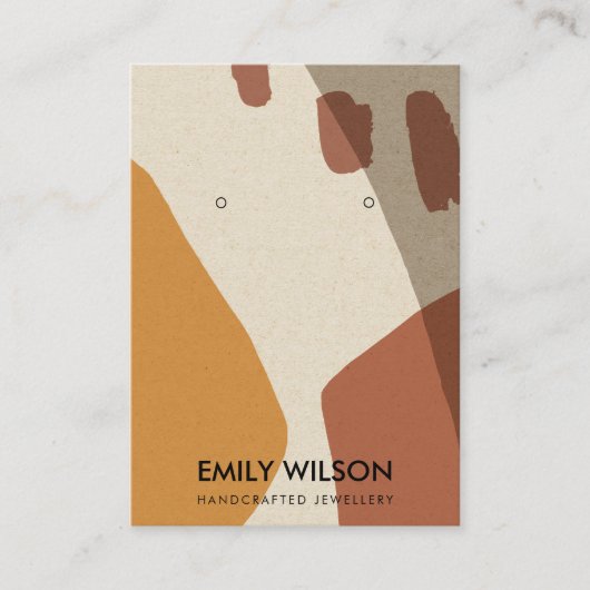 MODERNE ABSTRACTE TERRACOTTA KUNST OORBEL DISPLAY VISITEKAARTJE (Voorkant)