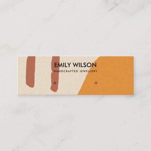 MODERNE ABSTRACTE TERRACOTTA RODE KUNST STUD DISPL MINI VISITEKAARTJE (Voorkant)