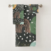 Moderne Abstracte Terrazzo & Botanische Collage Bad Handdoek (Insitu)
