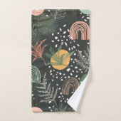 Moderne Abstracte Terrazzo & Botanische Collage Bad Handdoek (Handdoek)