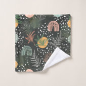 Moderne Abstracte Terrazzo & Botanische Collage Bad Handdoek (Wasdoekje)