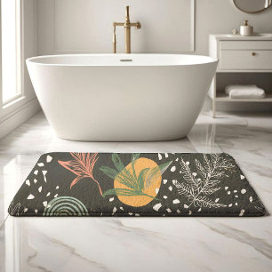 Moderne Abstracte Terrazzo & Botanische Collage  Badmat