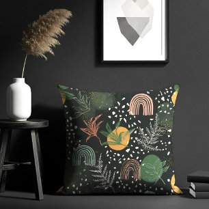 Moderne Abstracte Terrazzo & Botanische Collage Kussen