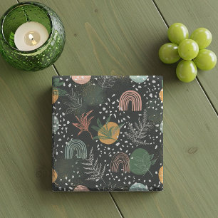 Moderne Abstracte Terrazzo & Botanische Collage  Stenen Onderzetter