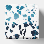 Moderne Abstracte terrazzo mosaic Blue Wedding Bedankdoosjes (Bovenkant)