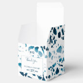 Moderne Abstracte terrazzo mosaic Blue Wedding Bedankdoosjes (Geopend)