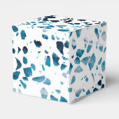 Moderne Abstracte terrazzo mosaic Blue Wedding Bedankdoosjes (Achterkant)
