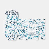 Moderne Abstracte terrazzo mosaic Blue Wedding Bedankdoosjes (Uitgevouwen)