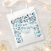 Moderne Abstracte terrazzo mosaic Blue Wedding Bedankzakje (Geknipt)