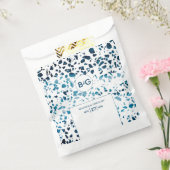 Moderne Abstracte terrazzo mosaic Blue Wedding Bedankzakje (Gezegeld)