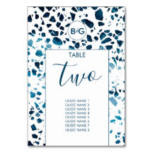 Moderne Abstracte terrazzo mosaic Blue Wedding