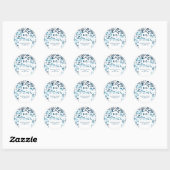 Moderne Abstracte terrazzo mosaic Blue Wedding Ronde Sticker (Vel)