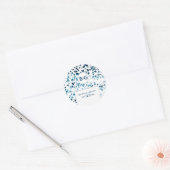 Moderne Abstracte terrazzo mosaic Blue Wedding Ronde Sticker (Envelop)
