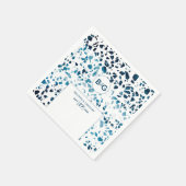 Moderne Abstracte terrazzo mosaic Blue Wedding Servet (Hoek)