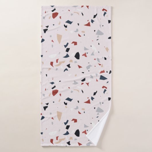 Moderne Abstracte Terrazzo Patroon uit het Midden Badhanddoek (Badhanddoek)