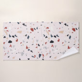 Moderne Abstracte Terrazzo Patroon uit het Midden Badhanddoek (Badhanddoek)