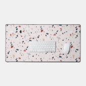 Moderne Abstracte Terrazzo Patroon uit het Midden  Bureaumat (Keyboard & Muis)