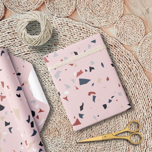 Moderne Abstracte Terrazzo Patroon uit het Midden Cadeaupapier