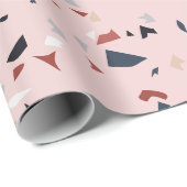 Moderne Abstracte Terrazzo Patroon uit het Midden Cadeaupapier (Rol Hoek)