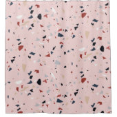 Moderne Abstracte Terrazzo Patroon uit het Midden  Douchegordijn (Voorkant)