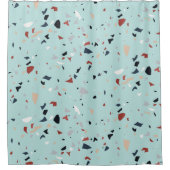 Moderne Abstracte Terrazzo Patroon uit het Midden Douchegordijn (Voorkant)