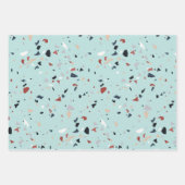 Moderne Abstracte Terrazzo Patroon uit het Midden  Inpakpapier Vel (Voorkant 3)