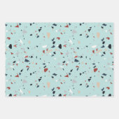 Moderne Abstracte Terrazzo Patroon uit het Midden  Inpakpapier Vel (Voorkant 2)