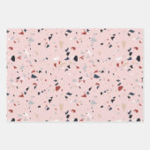 Moderne Abstracte Terrazzo Patroon uit het Midden  Inpakpapier Vel (Voorkant 2)