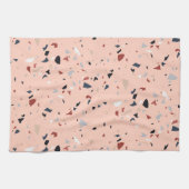 Moderne Abstracte Terrazzo Patroon uit het Midden Theedoek (Horizontaal)