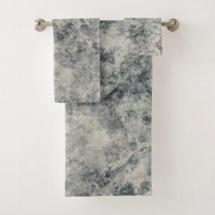 Moderne Abstracte Textuur Grijs Lavendel Salie Gro Bad Handdoek