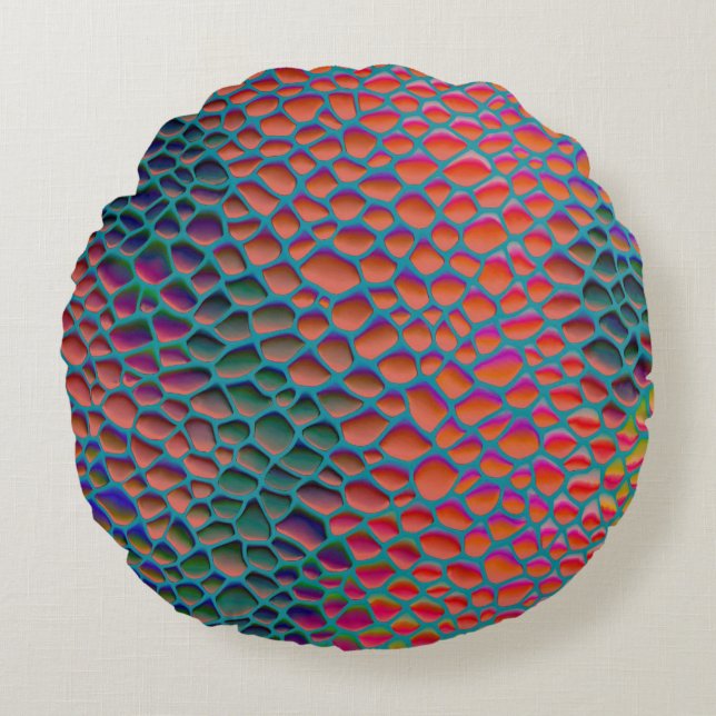 Moderne Abstracte Textuurontwerp Rond Kussen (Voorkant)