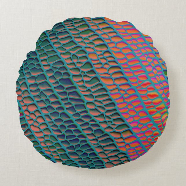 Moderne Abstracte Textuurontwerp Rond Kussen (Voorkant)