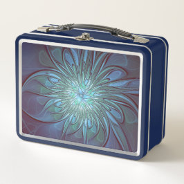 Moderne Abstracte Trendy Blauwe Bloem Fractal Art