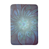 Moderne Abstracte Trendy Blauwe Bloem Fractal Art Badmat (Voorkant Verticaal)