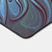 Moderne Abstracte Trendy Blauwe Bloem Fractal Art Bureaumat (Hoek)