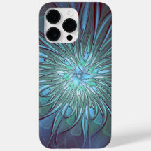 Moderne Abstracte Trendy Blauwe Bloem Fractal Art