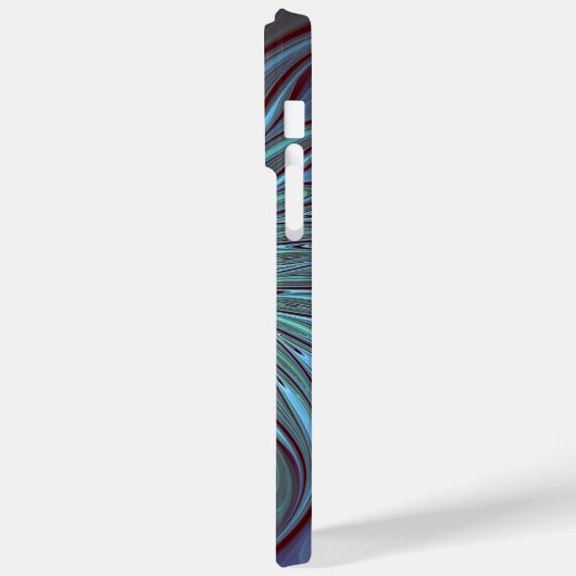 Moderne Abstracte Trendy Blauwe Bloem Fractal Art Case-Mate iPhone Case (Achterkant / Links)