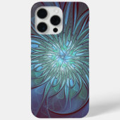 Moderne Abstracte Trendy Blauwe Bloem Fractal Art Case-Mate iPhone Case (Achterkant)