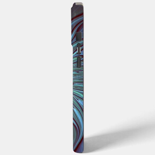 Moderne Abstracte Trendy Blauwe Bloem Fractal Art Case-Mate iPhone Case (Achterkant / Links)