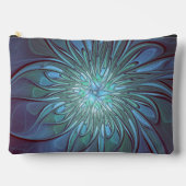 Moderne Abstracte Trendy Blauwe Bloem Fractal Art Etui (Voorkant)