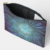 Moderne Abstracte Trendy Blauwe Bloem Fractal Art Etui (Open)
